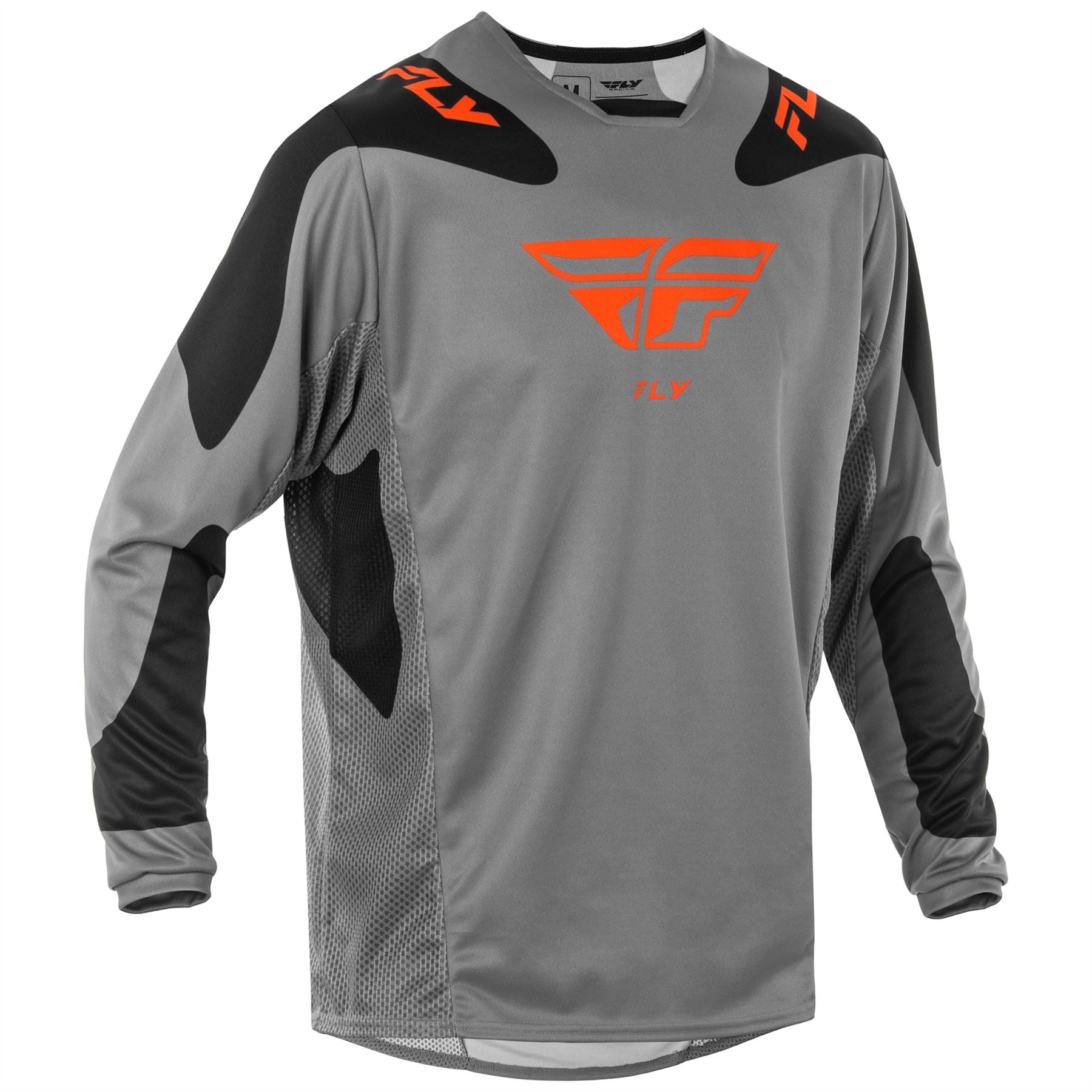 Fly Racing 2025 Kinetic Sym Motocross Jersey Grey Orange Black